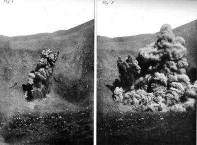 Vulcano erupts, September 1889