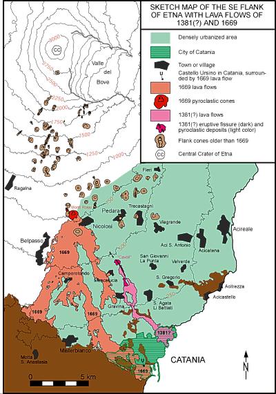 1381 and 1669 lava flows