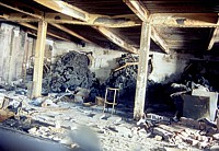 Ruin of cable car arrival station, June 2002